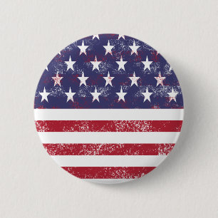 Amerikaanse vlag ronde button 5,7 cm