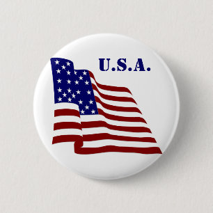 Amerikaanse vlag ronde button 5,7 cm