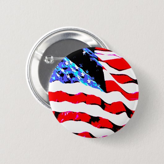 Amerikaanse vlag ronde button 5,7 cm (Voorkant /achterkant)