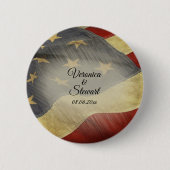 Amerikaanse vlag ronde button 5,7 cm (Voorkant)