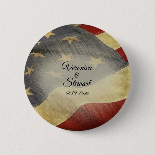 Amerikaanse vlag ronde button 5,7 cm (Voorkant)