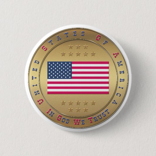Amerikaanse vlag ronde button 5,7 cm (Voorkant)