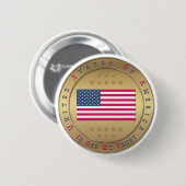Amerikaanse vlag ronde button 5,7 cm (Voorkant /achterkant)