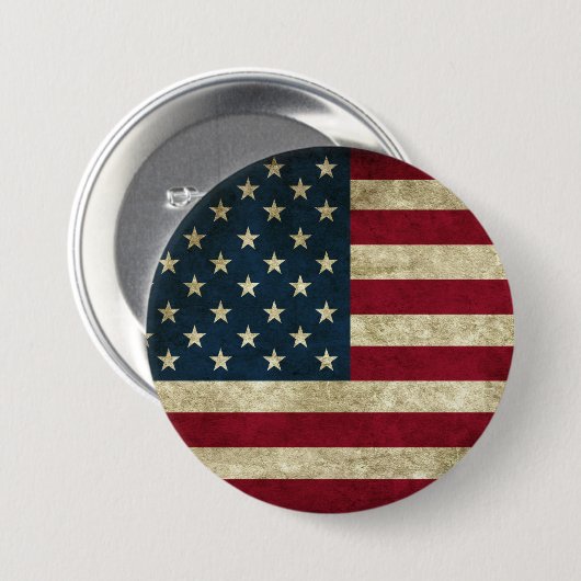 Amerikaanse vlag ronde button 7,6 cm (Voorkant /achterkant)