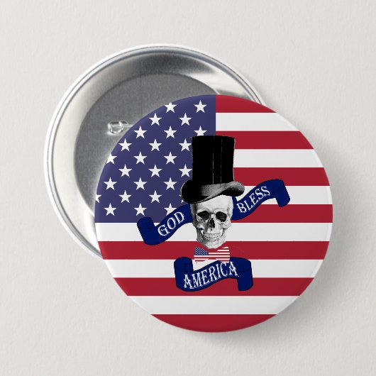 Amerikaanse vlag ronde button 7,6 cm (Voorkant /achterkant)