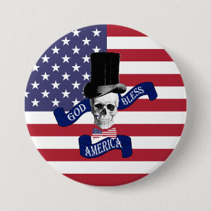 Amerikaanse vlag ronde button 7,6 cm