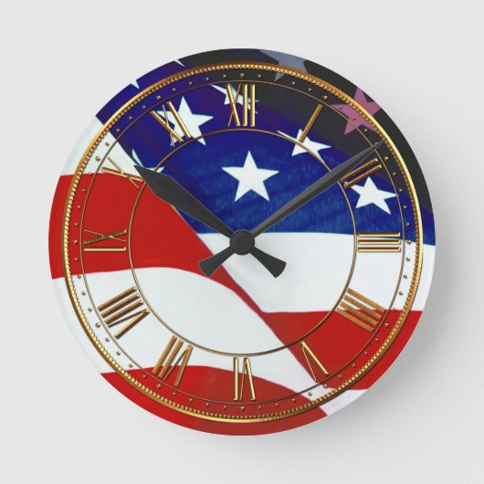 Amerikaanse vlag ronde klok (Voorkant)