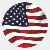 Amerikaanse vlag ronde sticker (Voorkant)