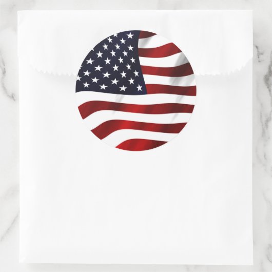 Amerikaanse vlag ronde sticker (Tas)
