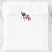 Amerikaanse vlag ronde sticker (Tas)