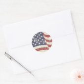 Amerikaanse vlag ronde sticker (Envelop)