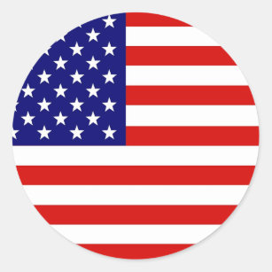 Amerikaanse vlag ronde sticker