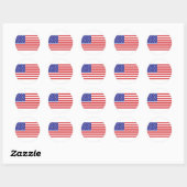 Amerikaanse vlag ronde sticker (Vel)