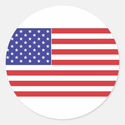 Amerikaanse vlag ronde sticker (Voorkant)