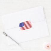 Amerikaanse vlag ronde sticker (Envelop)