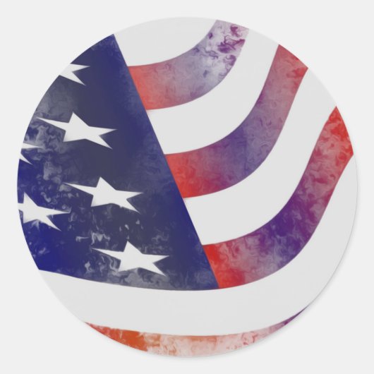 Amerikaanse vlag ronde sticker (Voorkant)