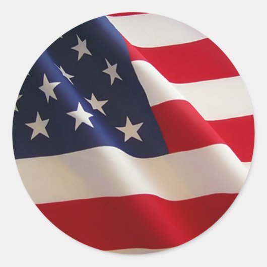 Amerikaanse vlag ronde sticker (Voorkant)
