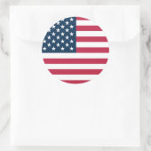 Amerikaanse vlag ronde sticker (Tas)