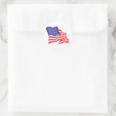 Amerikaanse vlag ronde sticker (Tas)