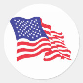 Amerikaanse vlag ronde sticker (Voorkant)