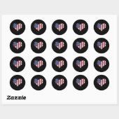 Amerikaanse vlag ronde sticker (Vel)