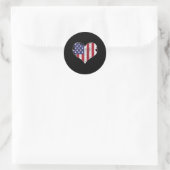 Amerikaanse vlag ronde sticker (Tas)