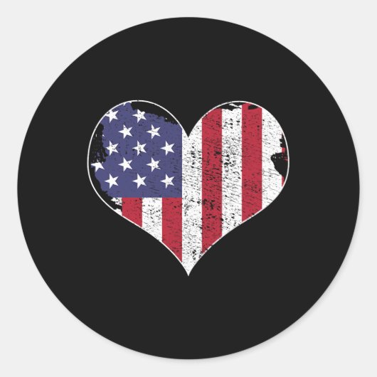 Amerikaanse vlag ronde sticker (Voorkant)