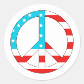 Amerikaanse vlag ronde sticker (Voorkant)