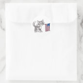 Amerikaanse vlag ronde sticker (Tas)