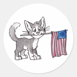 Amerikaanse vlag ronde sticker