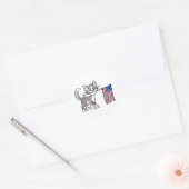 Amerikaanse vlag ronde sticker (Envelop)