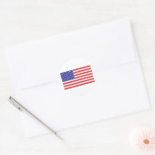 Amerikaanse vlag ronde sticker (Envelop)