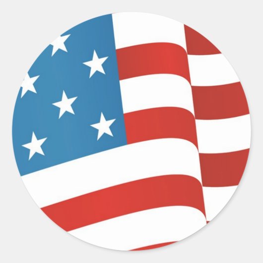 Amerikaanse vlag ronde sticker (Voorkant)
