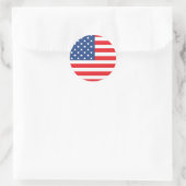 Amerikaanse vlag ronde sticker (Tas)