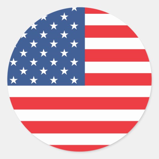 Amerikaanse vlag ronde sticker (Voorkant)