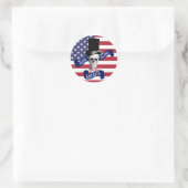 Amerikaanse vlag ronde sticker (Tas)