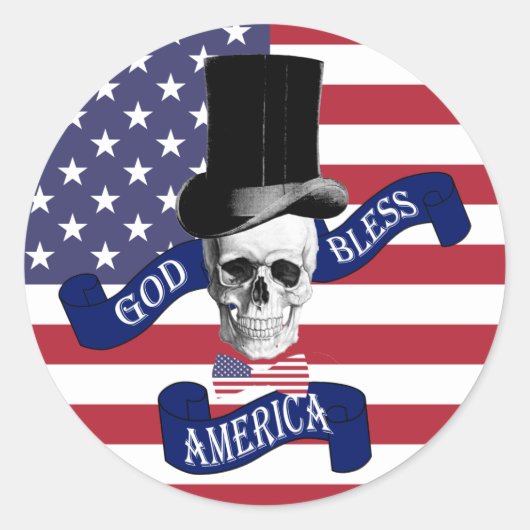 Amerikaanse vlag ronde sticker (Voorkant)