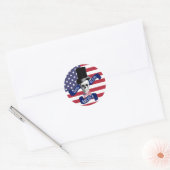 Amerikaanse vlag ronde sticker (Envelop)