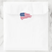 Amerikaanse vlag ronde sticker (Tas)
