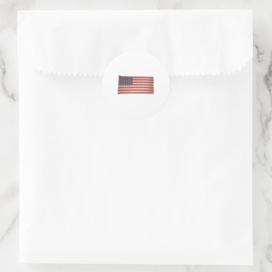 Amerikaanse vlag ronde sticker (Tas)