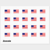 Amerikaanse vlag ronde sticker (Vel)