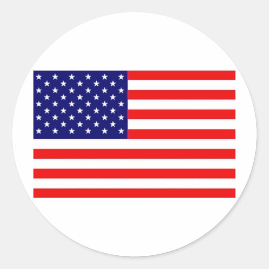 Amerikaanse vlag ronde sticker (Voorkant)