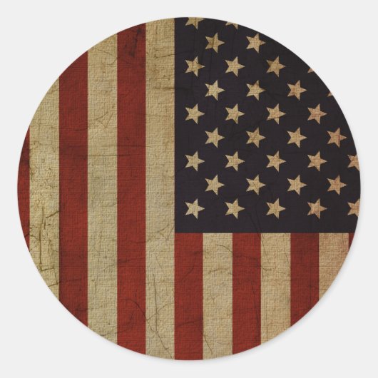  Amerikaanse vlag Ronde Sticker (Voorkant)