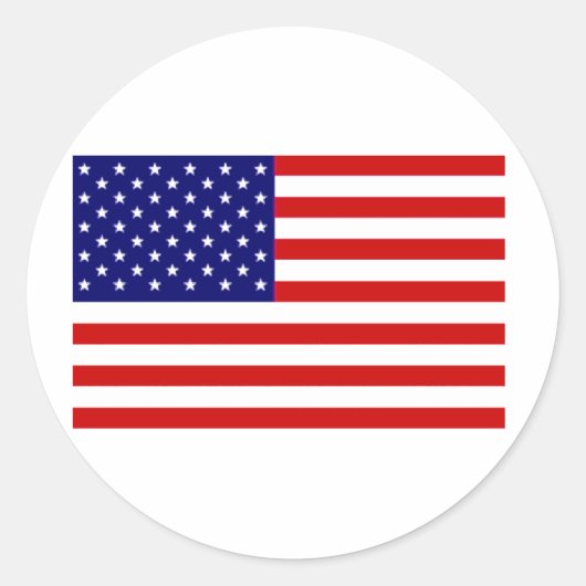 Amerikaanse vlag ronde sticker (Voorkant)