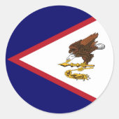 Amerikaanse vlag ronde sticker (Voorkant)