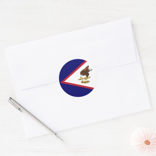Amerikaanse vlag ronde sticker (Envelop)