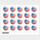 "Amerikaanse vlag" Ronde Sticker (Vel)