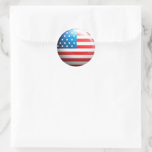 "Amerikaanse vlag" Ronde Sticker (Tas)