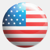 "Amerikaanse vlag" Ronde Sticker (Voorkant)