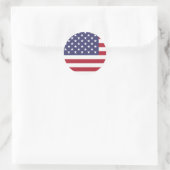 Amerikaanse vlag ronde sticker (Tas)
